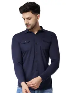 BEYOU FASHION Men Solid Spread Collar Cotton Casual Shirt