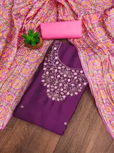 Peachmode Embroidered Unstitched Dress Material