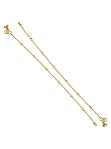 Vighnaharta Gold-Plated Antique Anklets