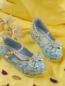 LMG Lifestyle Girls Woven Design Synthetic Leather Flatform Heels