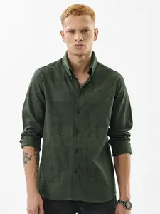 Snitch Men India Slim Fit Textured Button-Down Collar Casual Shirt