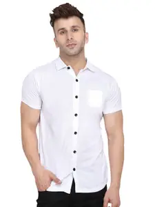 BEYOU FASHION Men Solid Spread Collar Cotton Casual Shirt