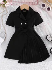 INCLUD Girls Self Design Fit & Flare Dress