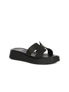 Viviblu Solid Leather Platform Sandals