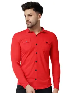 BEYOU FASHION Men Solid Spread Collar Cotton Casual Shirt