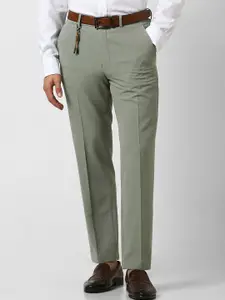 V Dot Men Slim Fit Mid-Rise Formal Trousers