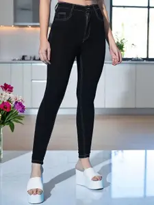 GUTI Women Skinny Fit High-Rise Slash Knee Stretchable Jeans