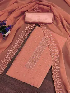 Peachmode Embroidered Silk Georgette Unstitched Dress Material