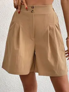 The Roadster Lifestyle Co. Women Cotton Mid-Rise Shorts