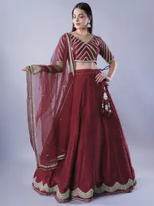 Utsav Fashion Embroidered Ready to Wear Lehenga & Blouse With Dupatta