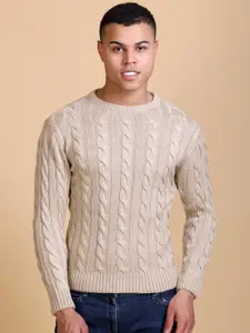 Dzant Men Self Design Cable Knit Pullover Sweaters