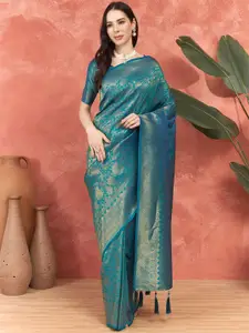 SERONA FABRICS Ethnic Motifs Woven Design Zari Kanjeevaram Saree