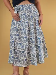 Nilam India Printed Wrap Midi Skirt