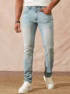 WROGN Men Comfort Tapered Fit Mid-Rise Heavy Fade Jeans