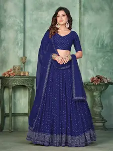 Warthy Ent Embroidered Sequinned Semi-Stitched Lehenga & Unstitched Blouse With Dupatta