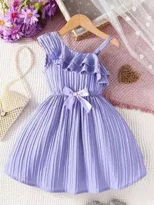 INCLUD Girls One Shoulder Fit & Flare Dress