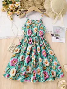 INCLUD Girls Floral Print Fit & Flare Dress