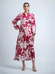 The Roadster Women Lifestyle Co Floral Printed A-Line Midi Dresses