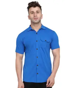 BEYOU FASHION Men Solid Spread Collar Cotton Casual Shirt