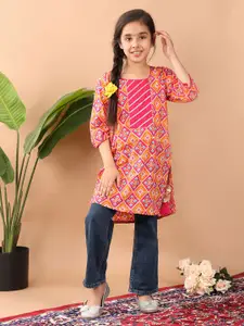 Sangria Girls Floral Printed Pure Cotton Kurti