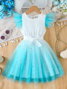 INCLUD Girls Star Print Fit & Flare Dress