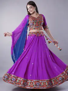Utsav Fashion Ethnic Motifs Embroidered Ready to Wear Lehenga & Blouse With Dupatta