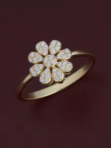 Kushal's Fashion Jewellery White Gold-Plated Party 92.5 Sterling Silver Finger Ring