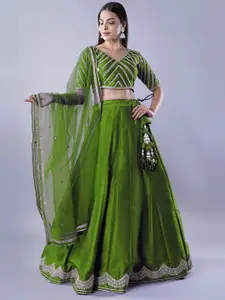 Utsav Fashion Embroidered Ready to Wear Lehenga & Blouse With Dupatta
