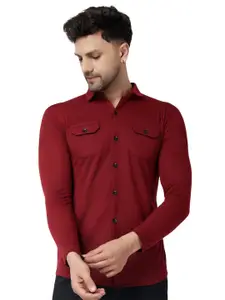 BEYOU FASHION Men Solid Spread Collar Cotton Casual Shirt