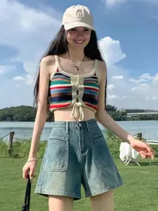 KPOP Women Regular Fit Cotton Shorts