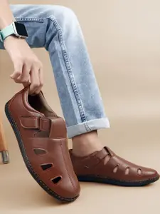 Woakers Men Slip-On Shoe-Style Sandals