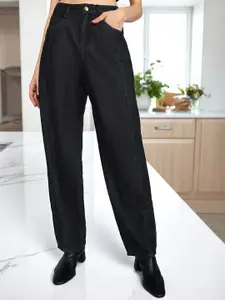 GUTI Women Boyfriend Fit High-Rise Cotton Jeans