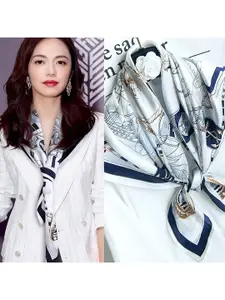 QUECY Women Printed Satin Scarf