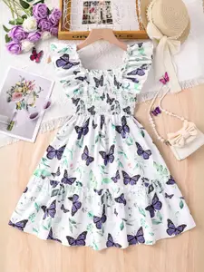 INCLUD Kids Girls Animal Printed Fit and Flare Midi Dress