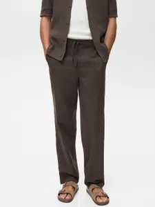 MANGO MAN Straight Fit Solid Trousers