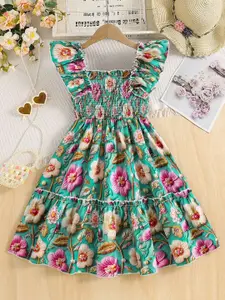 INCLUD Floral Print Fit & Flare Dress