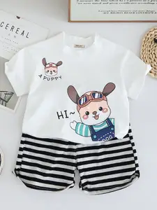 INCLUD Boys Printed Round Neck T-shirt With Shorts