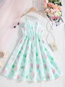 INCLUD Girls Floral Print Fit & Flare Dress