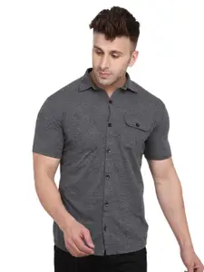BEYOU FASHION Men Solid Spread Collar Cotton Casual Shirt