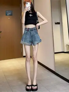 KPOP Women Regular Fit Cotton Shorts