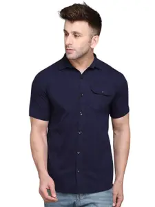 BEYOU FASHION Men Solid Spread Collar Cotton Casual Shirt