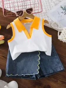 INCLUD Girls Polo Collar Top With Skorts