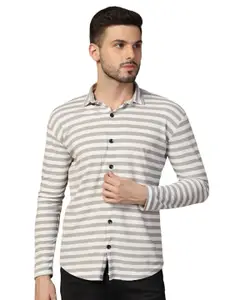BEYOU FASHION Men Striped Spread Collar Casual Shirt
