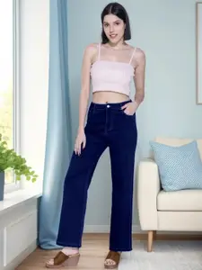 DressBerry Women Rodeo Wide Leg High-Rise Denim Stretchable Jeans