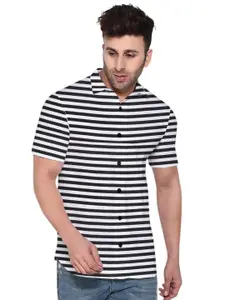 BEYOU FASHION Men Striped Spread Collar Casual Shirt