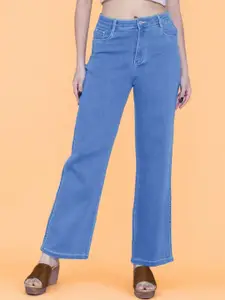 DressBerry Women Rodeo Wide Leg High-Rise Denim Stretchable Jeans