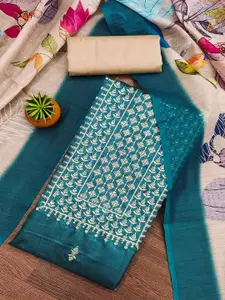 Peachmode Floral Embroidered Sequins Unstitched Dress Material