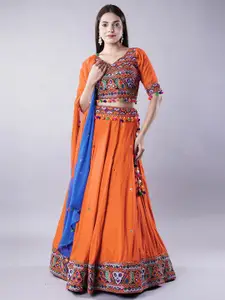 Utsav Fashion Embroidered Thread Work Ready to Wear Lehenga & Blouse With Dupatta