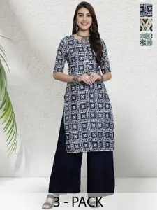Anouk Rustic Selection Of 3 Printed Straight Kurtas