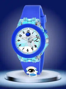 ON TIME OCTUS Boys Printed Dial Led Analogue Watch KD-036 BLUE SPACE